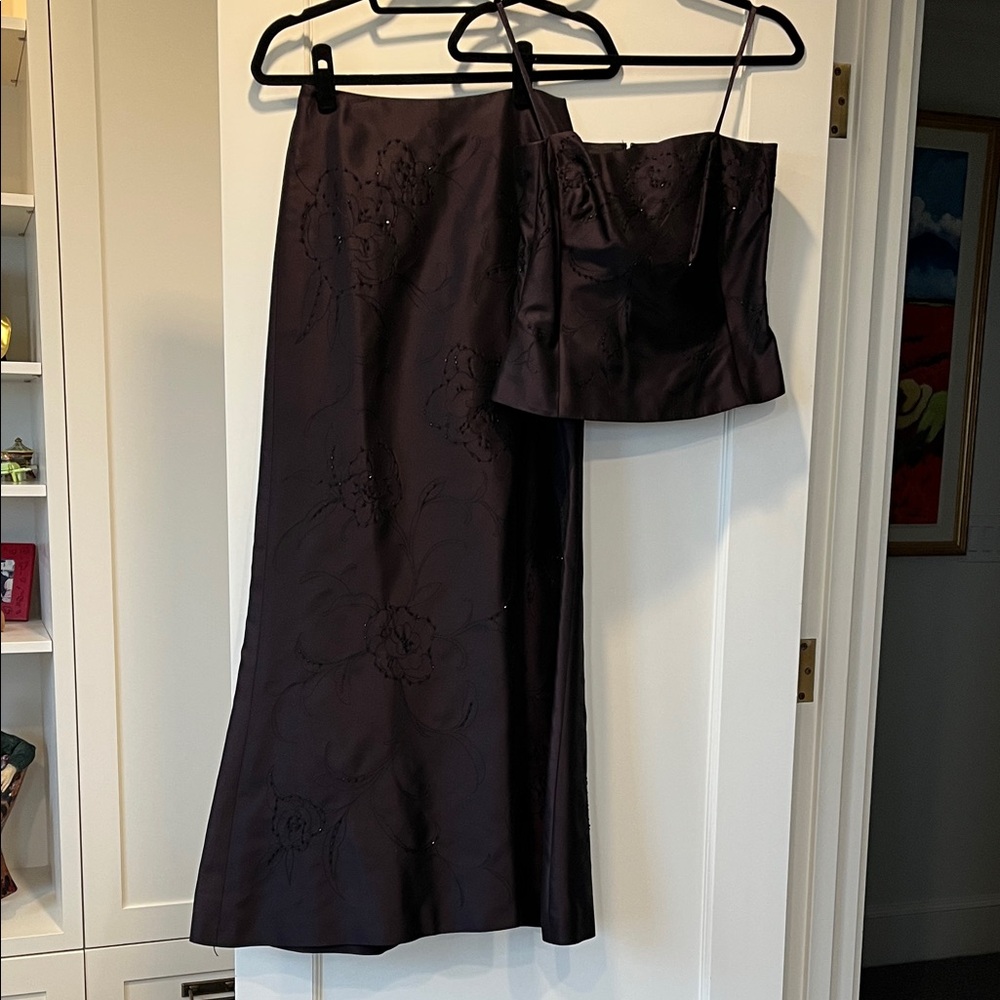 Ann Taylor Strapless Dress Set in Dark Purple